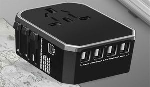 4 USB 2000W 5 6A Tip C Çok Soket Evrensel Seyahat Adaptör Fiş Dönüştürücü ABD için UK AU EU Güç Fişi Adaptor233M6415939