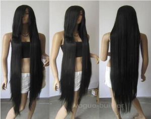 LT150CM039 LONG Black Heatresistant Fiber Straight Cosplay Hair Wig9792186