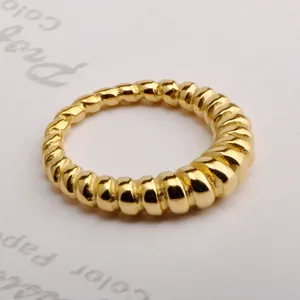 Cluster Ringe Mode Minimalist Edelstahl Gold Farbe Twist Geometrische Finger Für Frauen Männer Paar Schmuck