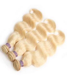 Ishow onda corporal brasileira trama de cabelo humano 613 cor loira 4 pçs / lote peruano malaio indiano virgem tecer pacotes para mulheres 55196038