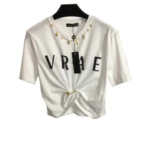Kadın T-Shirt Yaz Gündelik Tshirt Tasarımcı Kıyafetleri Kadın Tişört Kısa Kollu Beyaz Siyah Renk Yuvarlak Boyun Mektubu Baskı Üst Tee Kadın Gevşek Sokak Giyim