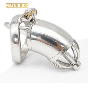 Chaste Bird Male Stainless Steel Cock Cage Penis Ring Chastity Device catheter with Stealth Lock Adult Sex Toy A278 240102