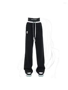 Frauen Hosen Gothic Schwarz Jogginghose Y2k Retro Mode 2000er Jahre Hohe Taille Baggy Hosen Harajuku Streetwear Breite Bein Kleidung 2024