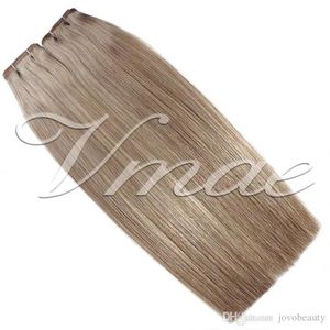 Wefts Brazilian Tape Hair Extensions Single Drawn 100g 20Pcs Natural Color 613# Stright Virgin Unprocessed Human Hair Weft Vmae Hair