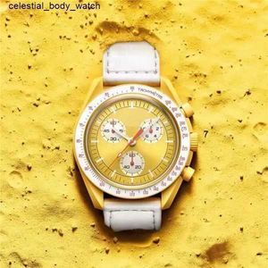 изделия из стали Moonswatch Quarz Chronograph Мужские женские часы Mission To Mercury Nylon Роскошные часы James Montre de luxe Limited Edition mast HV0T