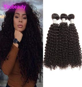 Indiano Afro Kinky Curly Human Hair Bundles 3 Piecesset Indiano Virgem Extensões de Cabelo Tramas 1028 Polegada Yiruhair Tissage 3 Bundle5381633