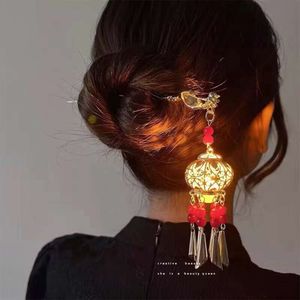 China-chic Ancient Luminous Lantern New Style Tassel Light Palace Hairpin Han Costume Cheongsam Headdress