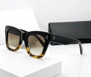 Moda popular designer 4S004 óculos de sol para mulheres acetato clássico duas cores costura óculos verão estilo retro qualidade superior anti-ultravioleta vem com caixa