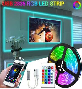 Tiras LED Light Strip 2835 DC12V Luzes de controle remoto para sala ambiente casa decoração parede quarto diodo flexível 5m10m15m9681684