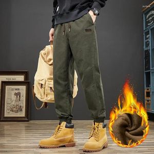 Calças masculinas inverno calças quentes para homens 2024 casual algodão baggy outono moda sólida sweatpants y2k roupas de marca