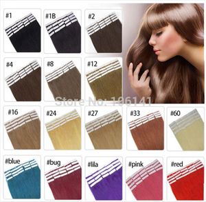 19 Colors Indian Hair Skin Weft Remy Double Sided Tape In On Human Hair Extensions 20pcslot1860980