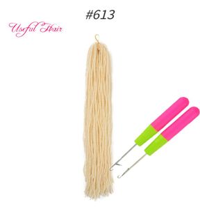 DIY Dreadlocks Ombre Blonde Crochet Hair Extensions Synthetic Hair hooks 18Inch Braiding Hair Sister Micro Locs Straight Faux7604052