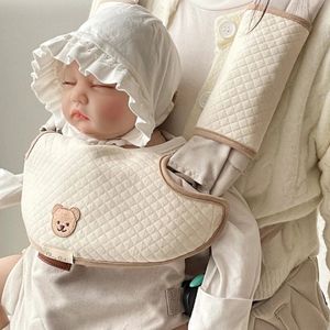 Soft Cotton Plaid Baby Bib Cartoon Waist Stool Protective Cover Pad for Infant Toddler Feeding Cloth born Saliva Towe 240102