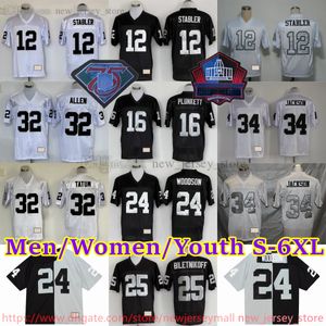 Niestandardowy s-6xl powrót 1963-1999 piłka nożna 12 Ken Stabler Jersey Stitch 16 Jim Plunkett 63 Gene Upshaw 37 Lester Hayes 78 Art Shell 24 Willie Brown 87 Dave Casper Jerseys