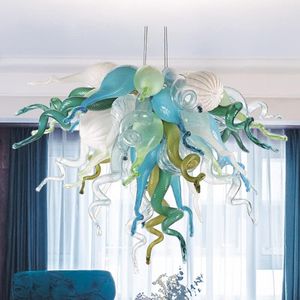 Hand blown glass decorative art chandelier Luxury hanging chandelier Suitable for Bedroom Dining room Living room Stairs Hotel Lobby