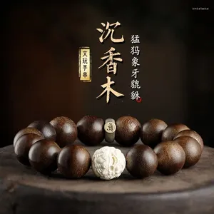 Strand Natural Agarwood Armband Mammoth Ivory Prayer Beads Kalimantan Buddha tom Tibetan Bodhisattva