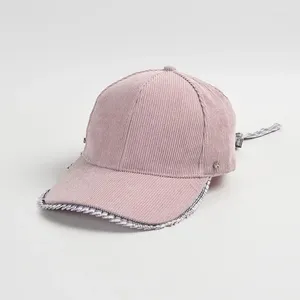 Бейсбольные кепки 2024, модная вельветовая бейсболка для мужчин, зимняя уличная одежда, женская бейсболка Snapback в стиле хип-хоп с длинной лентой, дизайн дальнобойщика