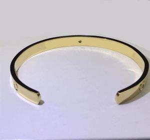 Abertura C Bangle mulheres chave de fenda de aço inoxidável casal pulseira de ouro homens moda jóias presente do Dia dos Namorados para namorada ace2278671