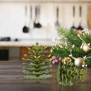 Decorative Flowers Pine Cones Decorations Green Artificial Christmas Tree Ornaments Realistic Mini Size Rustic Cone Decor For Party