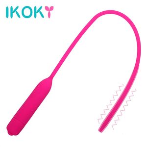 IKOKY 55mm Vibrierender Penis Plug Harnröhren Dilatatoren Männlicher Masturbator Vibrator Sexspielzeug Für Männer Silikon Sounds Katheter 240102