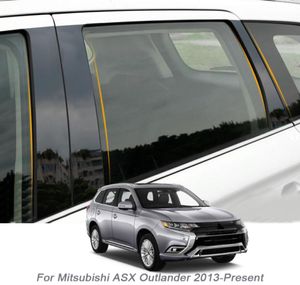 6st CAR Window Center Piller Sticker PVC Trim Antiscratch Film för Mitsubishi ASX Outlander ZJ ZK 2013Presen Auto Accessories1909259