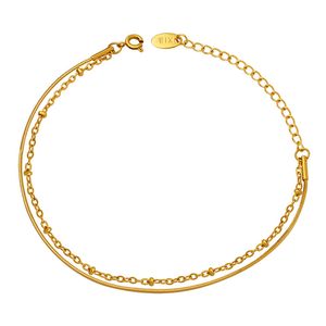 Złota Bransoletka Ladies ze stali nierdzewnej Stal nierdzewna 18 -karatowa złota podwójna warstwowa łańcuch łańcucha mody biżuterii Prezent biżuterii