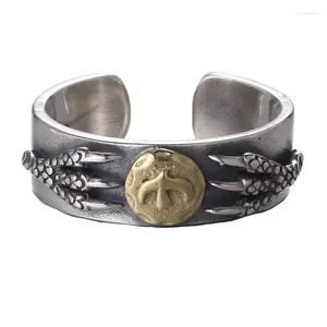 Pierścienie klastrowe retro spersonalizowane smocze pazur ring men biżuteria Otwarcie starego rzemiosła Mężczyzna palca wskazującego akcesoria złoty srebrny kolor kolizji