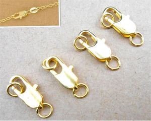 Polish 24Hours HOT 100Pcs 18KG Yellow Gold Filled Lobster Clasp GF Connecter Lin Jewelry Necklace Bracelet 18KGF Stamped Tag