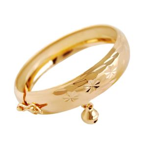 Bangle New Gold Plated Bangle Bracelet for Little Girls Children Gold Jewelry for Child Gift Hot Sale Fashion Jewelry A1494