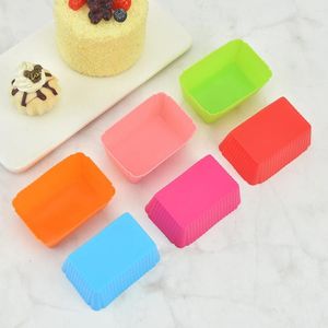Baking Moulds 6Pcs/Set Square Cake Mold Chocolate Mousse Silicone Liners Molds Cupcake Cases Tools Kitchen Accessories