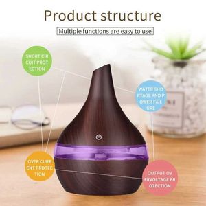 Luftfuktare luftfuktare elektrisk aroma luft diffusor trä luft luftfuktare eterisk olja aromaterapi cool mist maker för hemmet