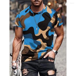 Erkekler Tişörtleri Ordu Ordusu Jungle Camouflage 3D Baskı T-Shirt Kısa Kollu Yazlar Erkekler Büyük Boyut Sokak Giyim Üstleri