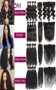 New Arrival Brazilian Tissage Body Wave Virgin Human Hair Weaves Lace Closure Frontal Bundles Deep Wave Kinky Curly 4 Bundles with7511695
