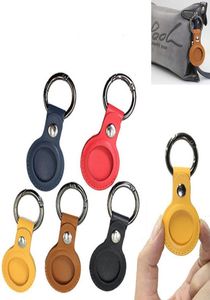 PU Leather Key Ring for Apple Airtags Case Tracker Accessories Antiscratch Protective Sleeve Cover Shell Keychain Air tag case5193673
