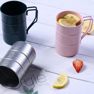 Tumblers Nordic 400 ml Volym Kaffekopp Rostfritt stål Runda ölmugg med handtag Metalltumare Travelvin för Dropship