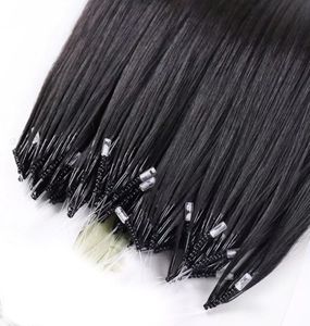 O mais confortável anel nano remy extensão de cabelo humano preto marrom loiro cor 100s micro contas de laço 70g 80g 141885909