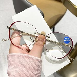 Güneş gözlükleri okuma gözlükleri unisex kadınlar anti mavi ışın presbyopia bayanlar pc lens çerçeve hiperopisi çerçevesiz gözlük gafas