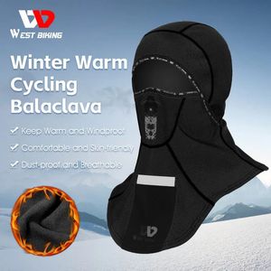 West Cykling Vinter Varm cykling Cap Men Thermal Fleece Tactical Balaclava med fickan utomhus vindtät skidans ansiktsmask 240102