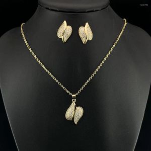 Colares de pingente que vendem conjunto de joias de moda feminina 22K colar de cobre banhado a ouro