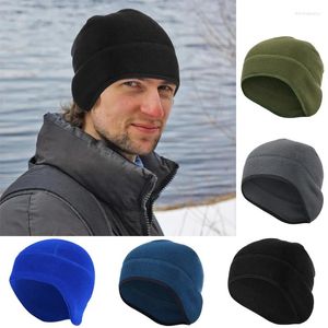 Berets 2024 Wintermütze Thermo-Laufsportmützen Weiche Stretch-Fitness Warme Ohrabdeckung Snowboard Wandern Radfahren Ski Winddichte Kappe