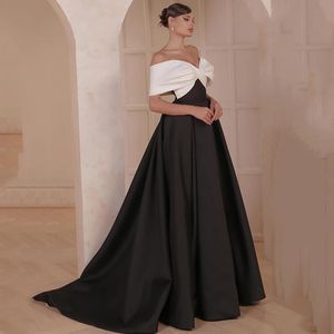 Chic A-Line Evening Sukienki z satynowej sukienki balowej satynowej sukni na barze saudyjską Arabia Suknia plus size niestandardowa rozmiar ydu