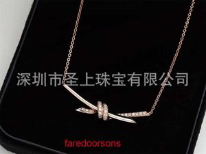 Top Quality Tifannissm necklace For women online store Womens accessories knot necklaces versatile daily commuting and Korean