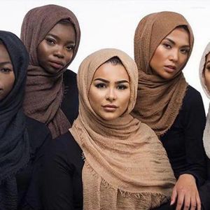 Halsdukar 50st/parti grossistpris kvinnor rynkade hijab halsduk mjuk bomull huvudduk sjalar och omslag