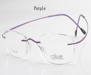 Wholeluxurybrand Silhouette Titanium Rimless Optical Glasses Frame Inget skruv Reccept Eyeglassewith Bax 9058827