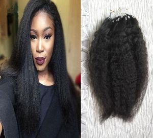 Coarse yaki Micro Loop Ring Hair Extensions 1gstrand 100g kinky straight Micro Bead Link Human Hair Extensions Colored Hair Locks6972471