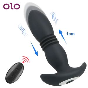 OLO Dildo Butt Plug Vibrator Telescopic Vibrating Wireless Remote Control Prostate Massager Anal Sex Toys for Women Men 240102