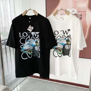 Loewee Projektanci T-shirt Modna koszulka damska Nowa krótkie rękawy Qianyou Qianxun bez twarzy Męski druk unisex luźne swobodne