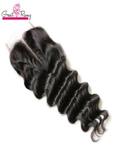 Hair Closure Loose Deep Wave Brazilian Lace Front Closure Middle 3 Parts Virgin Human Hair Top Lace Closure with Baby Hair Pr2516445
