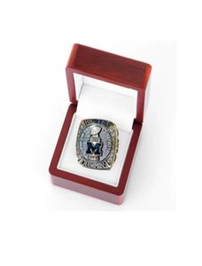 Neueste Schiffsserie Schmuck Michigan 2021 2022 Wolverines Schiffsring mit hölzerner Displaybox Souvenir Männer Fan Geschenk9678877