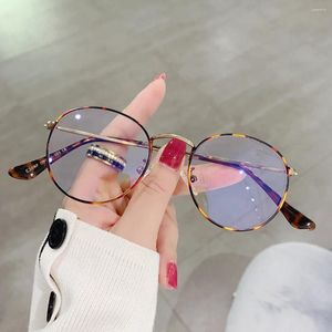 Sonnenbrille Klassische Vintage Anti Blaues Licht Runde Brille Frauen Für Männer Designer Trend Myopie Rezept Optische Metallrahmen